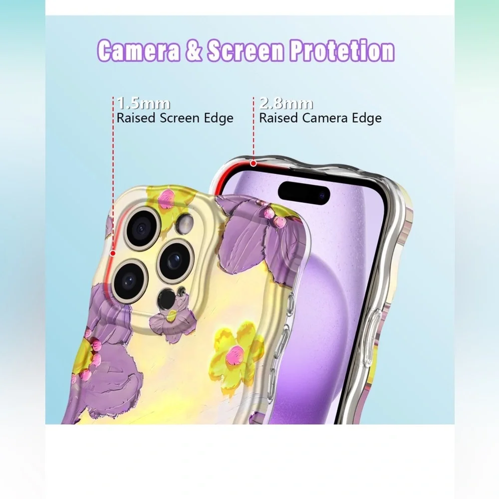 Wave Border Exquisite Phone Cover‎ Stylish Case for Apple iPhone 15 Pro